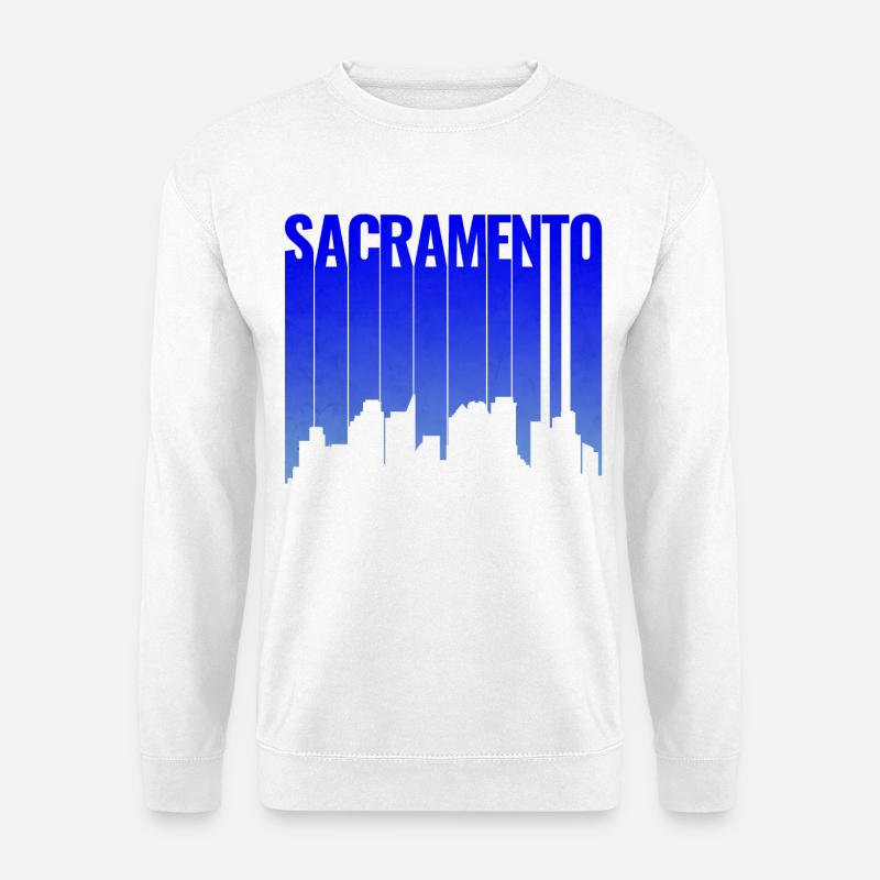 Sacramento Hang-Skyline Silhouette - Unisex Pullover - Weiß