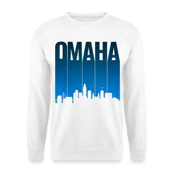 Omaha Skyline Blau Gradient - Unisex Pullover - Weiß - Vorne