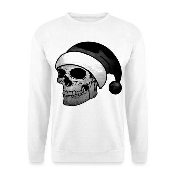 Skull Man Christmas Cap noir blanc - Sweat-shirt Unisexe - blanc - Devant