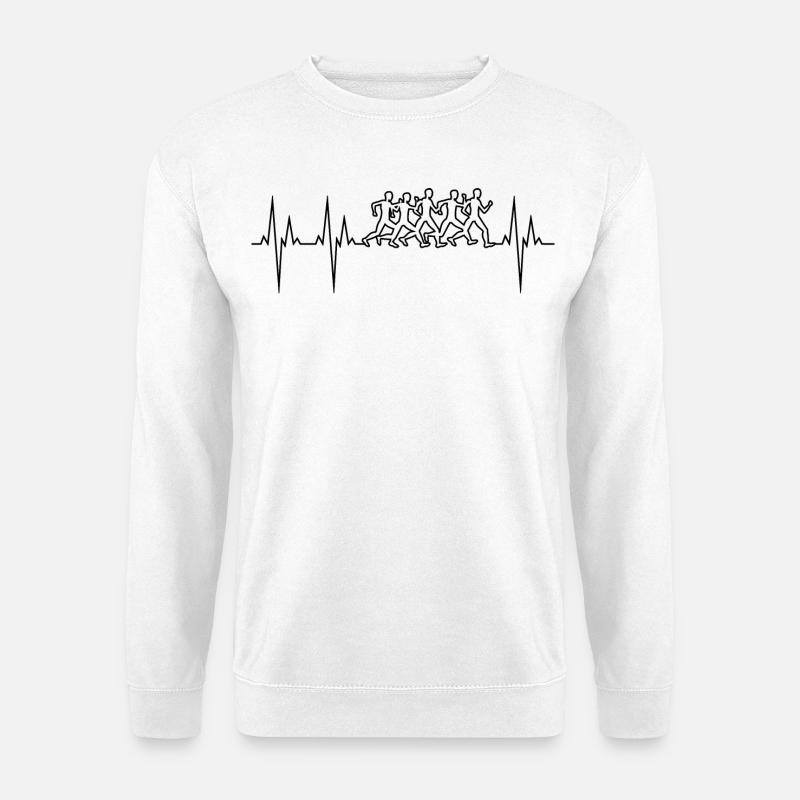 Marathon Elektrokardiogramm EKG Marathon - Unisex Pullover - Weiß