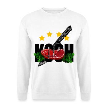 4 Sterne Koch Kochmesser Fleisch Petersilie - Unisex Pullover - Weiß - Vorne