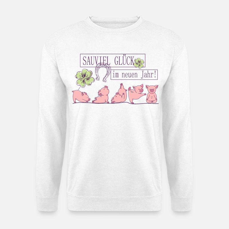 Sauviel Glück im neuen Jahr ! - Unisex Pullover - Weiß