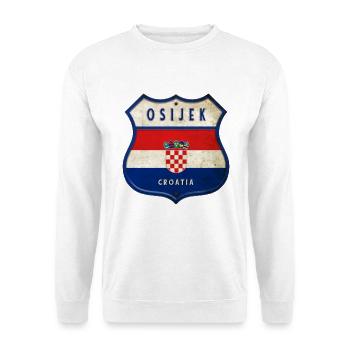 Osijek Croatia flag coat of arms design - Unisex Sweatshirt - white - Front