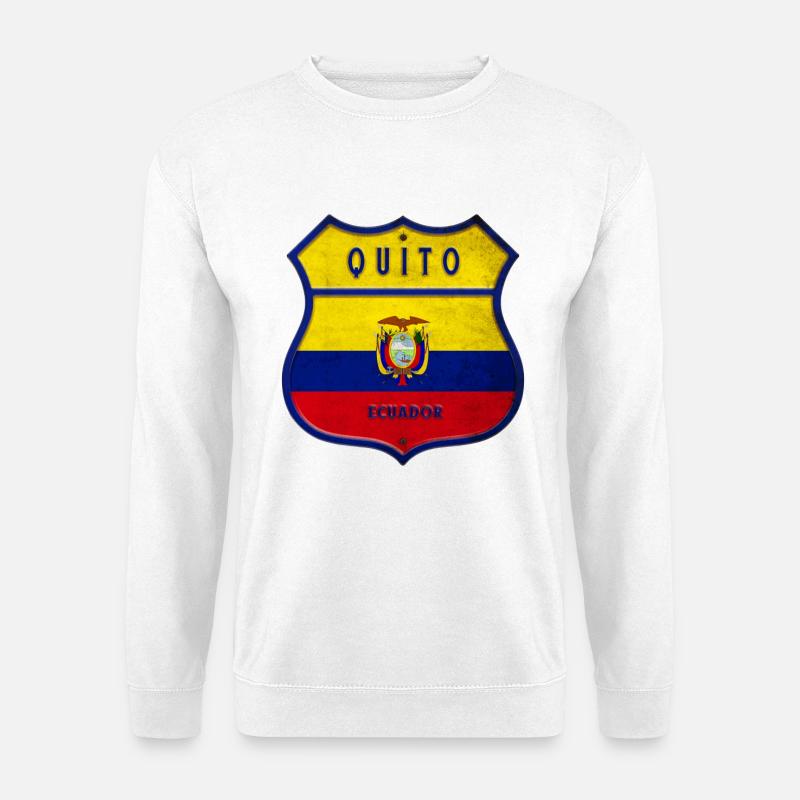 Quito Ecuador Wappen Flaggen Design - Unisex Pullover - Weiß