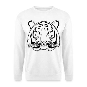 Tiger head - outline dark - Unisex Sweatshirt - white - Front