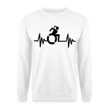 Herzfrequenz-Rollstuhl für Frauen * - Unisex Pullover - Weiß - Vorne