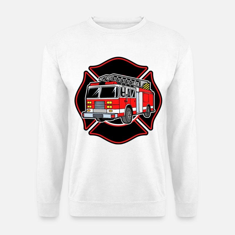 Feuerwehr Feuerwehrauto Brandschutz Löscharbeit - Unisex Pullover - Weiß