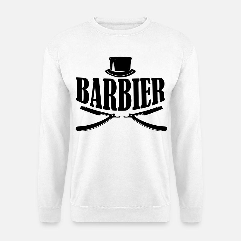 barber barbier shirt - Unisex Pullover - Weiß