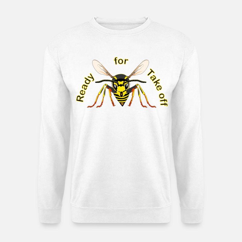 Wespe Ready for Take off - Unisex Pullover - Weiß