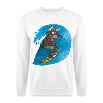 Surf Taureau - Sweat-shirt Unisexe - blanc - Devant