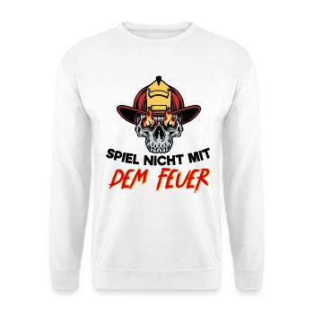 Feuerwehrhelm Statement Feuerwehr Brandschutz - Unisex Pullover - Weiß - Vorne