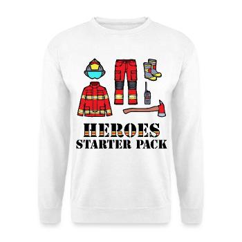 Feuerwehrhelm Lebensretter Statement Feuerwehr - Unisex Pullover - Weiß - Vorne