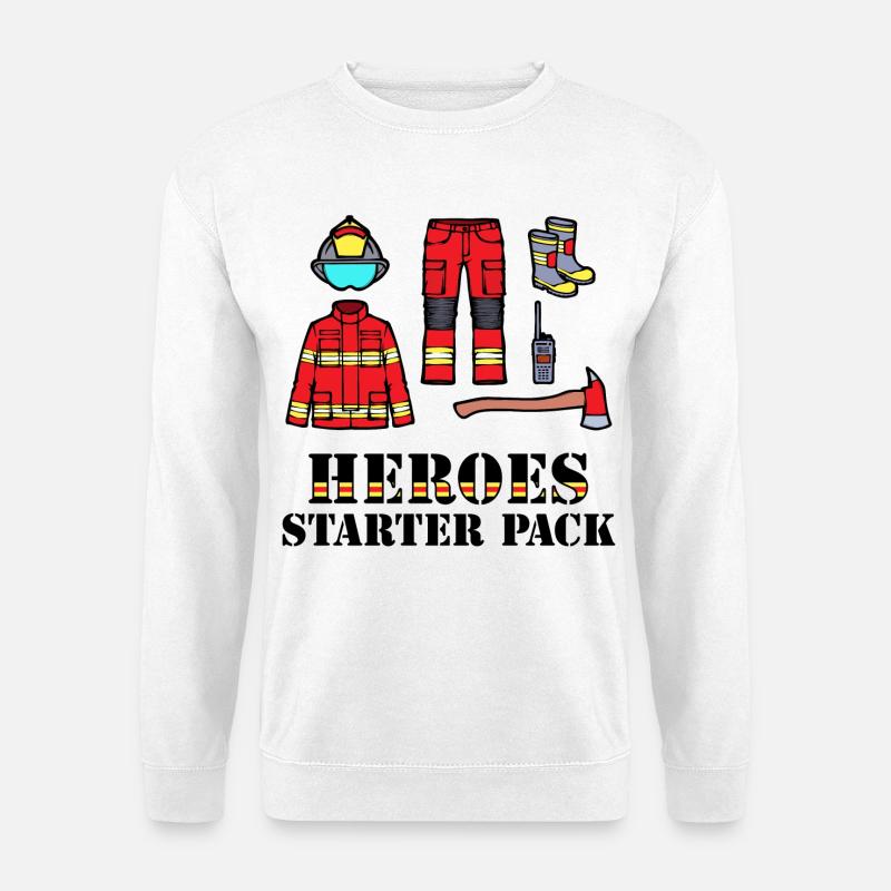 Feuerwehrhelm Lebensretter Statement Feuerwehr - Unisex Pullover - Weiß