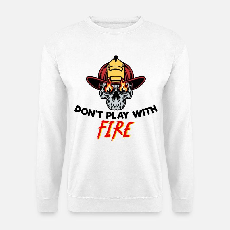 Firefighter Helmet Firefighter Fire Rescuer Statement - Unisex Sweatshirt - white