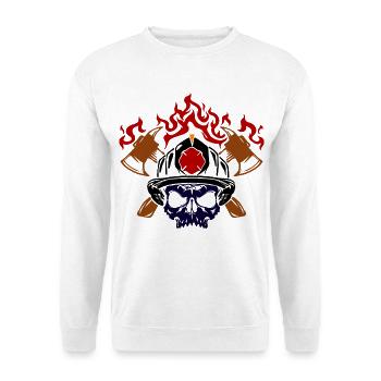 Brennen Feuerwehrhelm Feuerwehr Brandschutz - Unisex Pullover - Weiß - Vorne