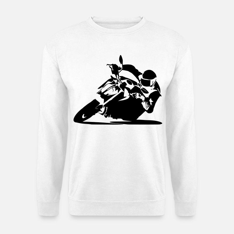 BikerinSchräglage - Unisex Pullover - Weiß