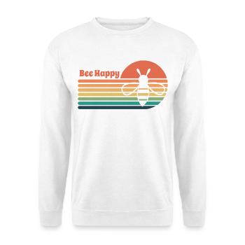 Vintage Sonnenuntergang mit Biene und Spruch - Unisex Pullover - Weiß - Vorne