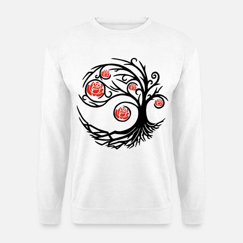 Seltsame schwarze Rose - Unisex Pullover - Weiß