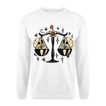 Waage mit Totenköpfen - Unisex Pullover - Weiß - Vorne