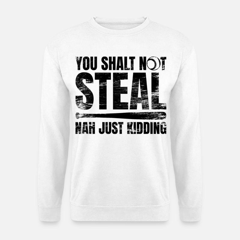 Baseball Du sollst nicht stehlen - Unisex Pullover - Weiß