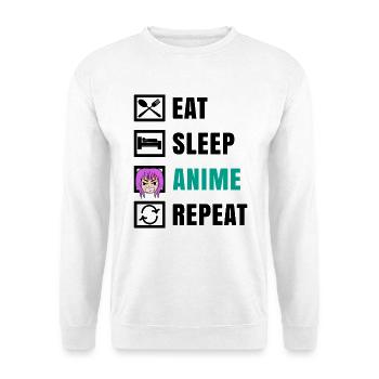 Asiatisch Japan Anemi Statement Manga Zeichentrick - Unisex Pullover - Weiß - Vorne - Alina (178cm) & Michal (187cm)