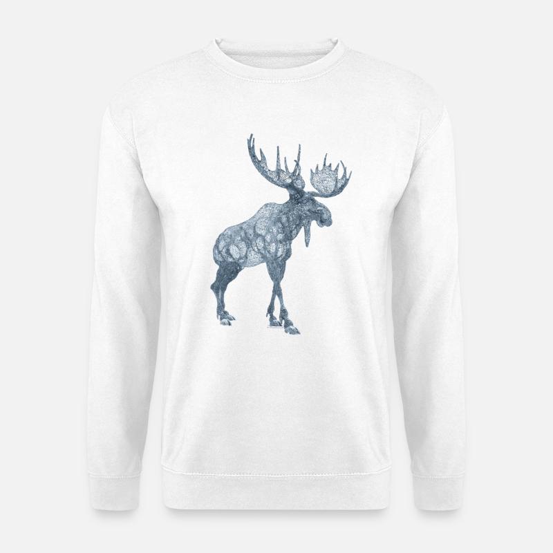 Elch Skulptur Schweden - Unisex Pullover - Weiß