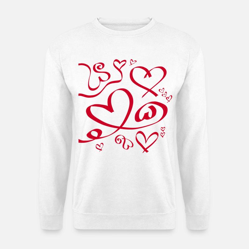 Herz Herz Herz - Unisex Pullover - Weiß