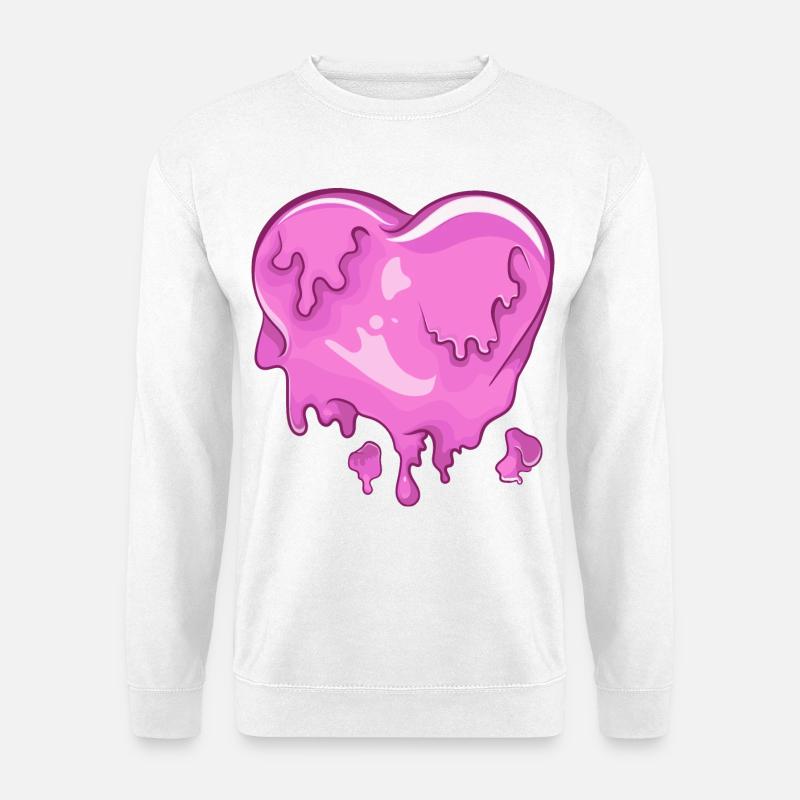 melted heart - Unisex Sweatshirt - white
