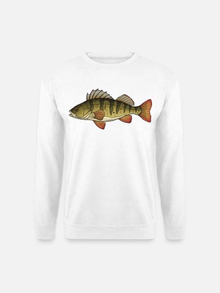 Barsch-Raubtierfisch-Angel-Design - Unisex Pullover - Weiß