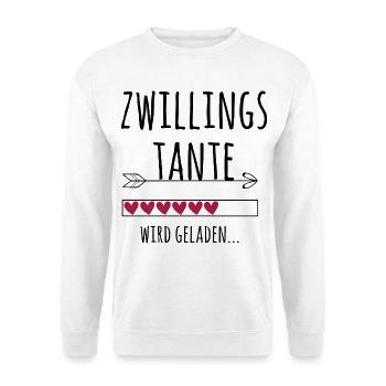 werdende Zwillingstante Schwangerschaft Zwillinge - Unisex Pullover - Weiß - Vorne