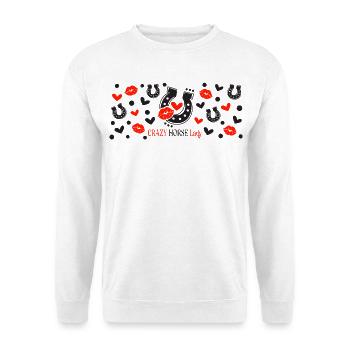 Crazy Horse Lady schwarze und rote Muster - Unisex Pullover - Weiß - Vorne