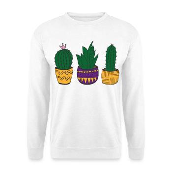 Cacti colorful in Mexican style - Unisex Sweatshirt - white - Front