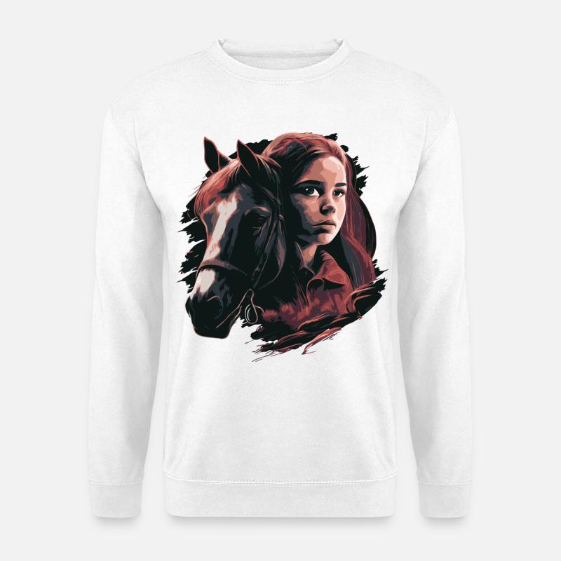 Pferdemädchen - Unisex Pullover - Weiß