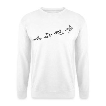Der Flug des schwarzen Vogels - Unisex Pullover - Weiß - Vorne
