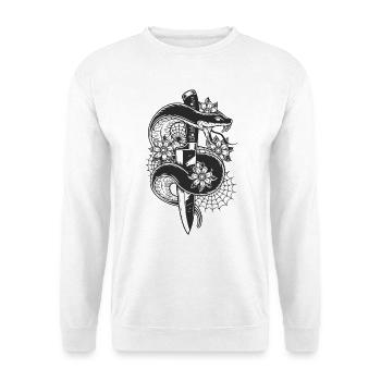 serpent agressif avec couteau - Sweat-shirt Unisexe - blanc - Devant