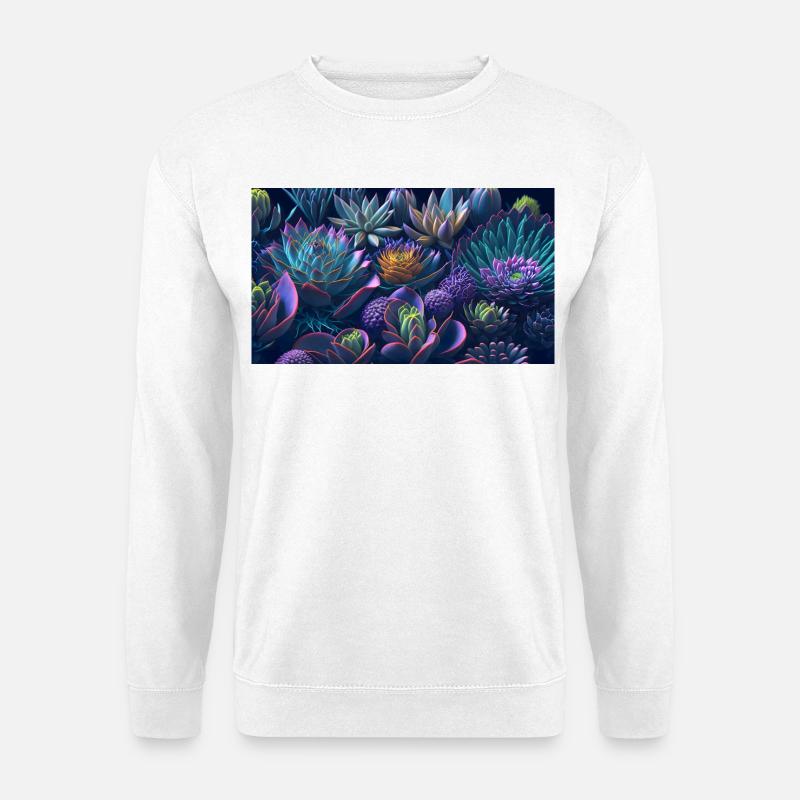 Sukkulenten Echeveria Geschenk - Unisex Pullover - Weiß