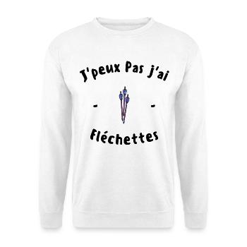 J peux pas j ai Fléchettes - Sweat-shirt Unisexe - blanc - Devant