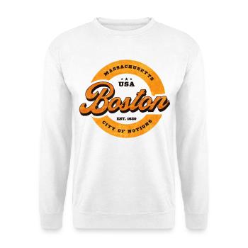 Boston Retro Circle Logo Print - Unisex Sweatshirt - white - Front