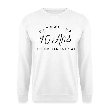 Cadeau 10 ans  - Sweat-shirt Unisexe - blanc - Devant