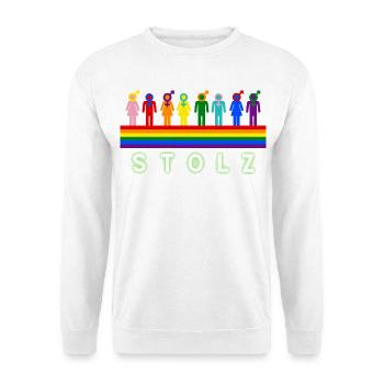 Stolz – Pride Regenbogen LGBTQ Design - Unisex Pullover - Weiß - Vorne