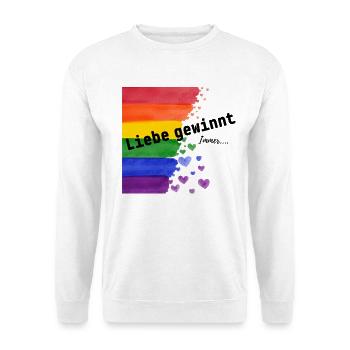Liebe ist Liebe – Regenbogen Pride Design - Unisex Pullover - Weiß - Vorne