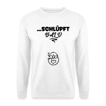 Babybauch Statement Mama Schwangerschaft Schwanger - Unisex Pullover - Weiß - Vorne