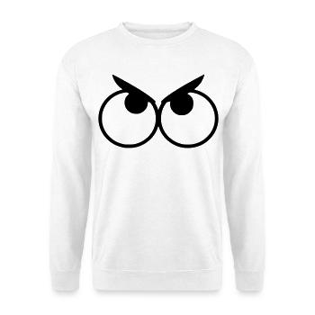 Angry looking eyes with eyebrows # - Unisex Sweatshirt - white - Front
