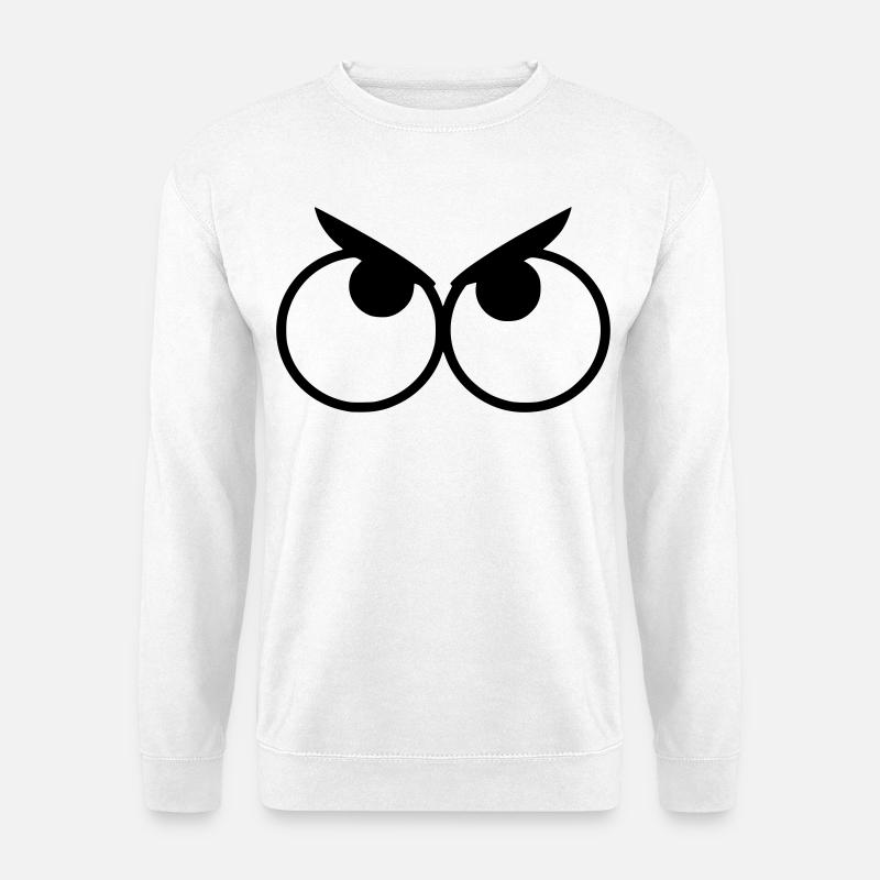 Angry looking eyes with eyebrows # - Unisex Sweatshirt - white