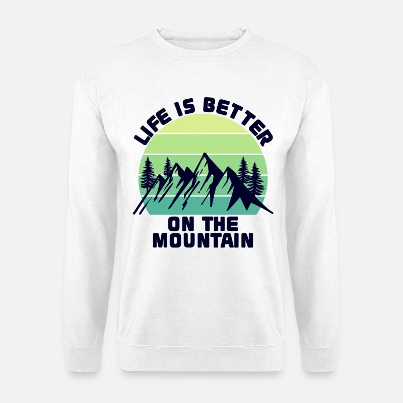 Bergwanderung Wanderung Wandern Berge Statement - Unisex Pullover - Weiß