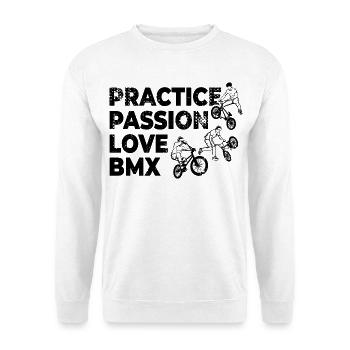 Practice Passion Love BMX - Unisex Pullover - Weiß - Vorne