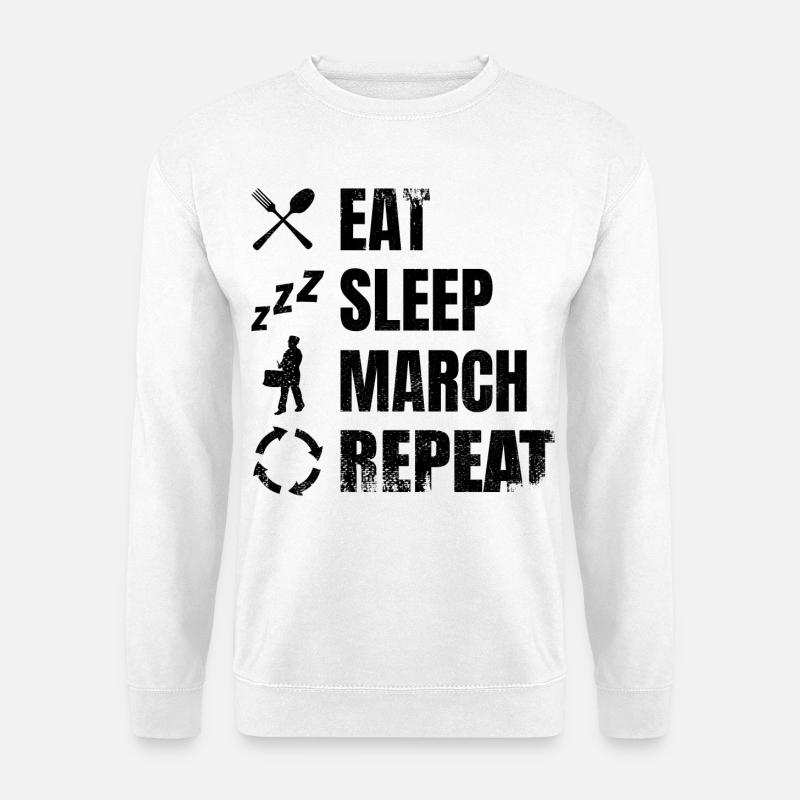 Eating, sleeping, drumming, repeating - Unisex Sweatshirt - white