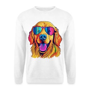 Vibrant Sunglass Pup - Unisex Sweatshirt - white - Front