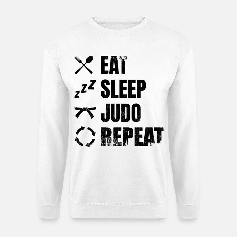 Eat Sleep Judo Repeat - Unisex Pullover - Weiß