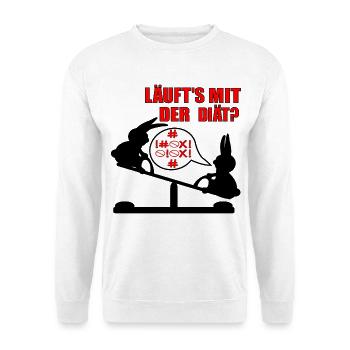 Abnehmen Diät Humor - Unisex Pullover - Weiß - Vorne - Alina (178cm) & Michal (187cm)